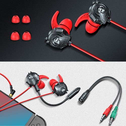 BYLD In-Ear Gaming Headset, Wired Headphones with Dual Noise Cancelling Microphone, Mute/Volume Control, 3.5mm Earbuds Earphones Fit for Mobile Phone, Computer, PC, Xbox One, PS