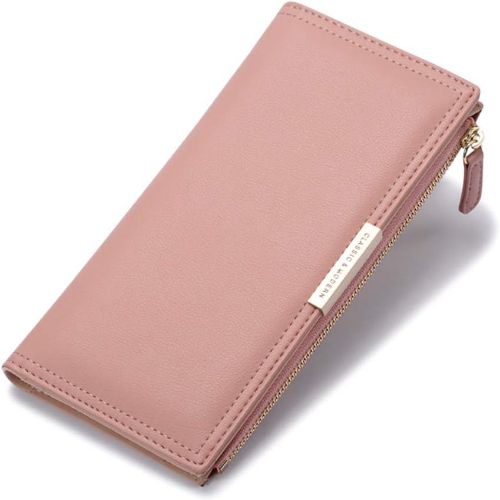 BYLD Womens Wallet, Slim Phone Clutch, Bifold Long PU Leather Purse, Travel Zipper Pocket, Coin Credit Card Holder Pouch Handbag for Female Ladies