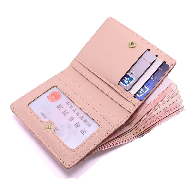 BYLD Womens Wallet, Short Bifold PU Leather Purse, Travel Zipper Pocket, Coin Purse Card Holders Clutch, Pouch Handbag for Female Ladies