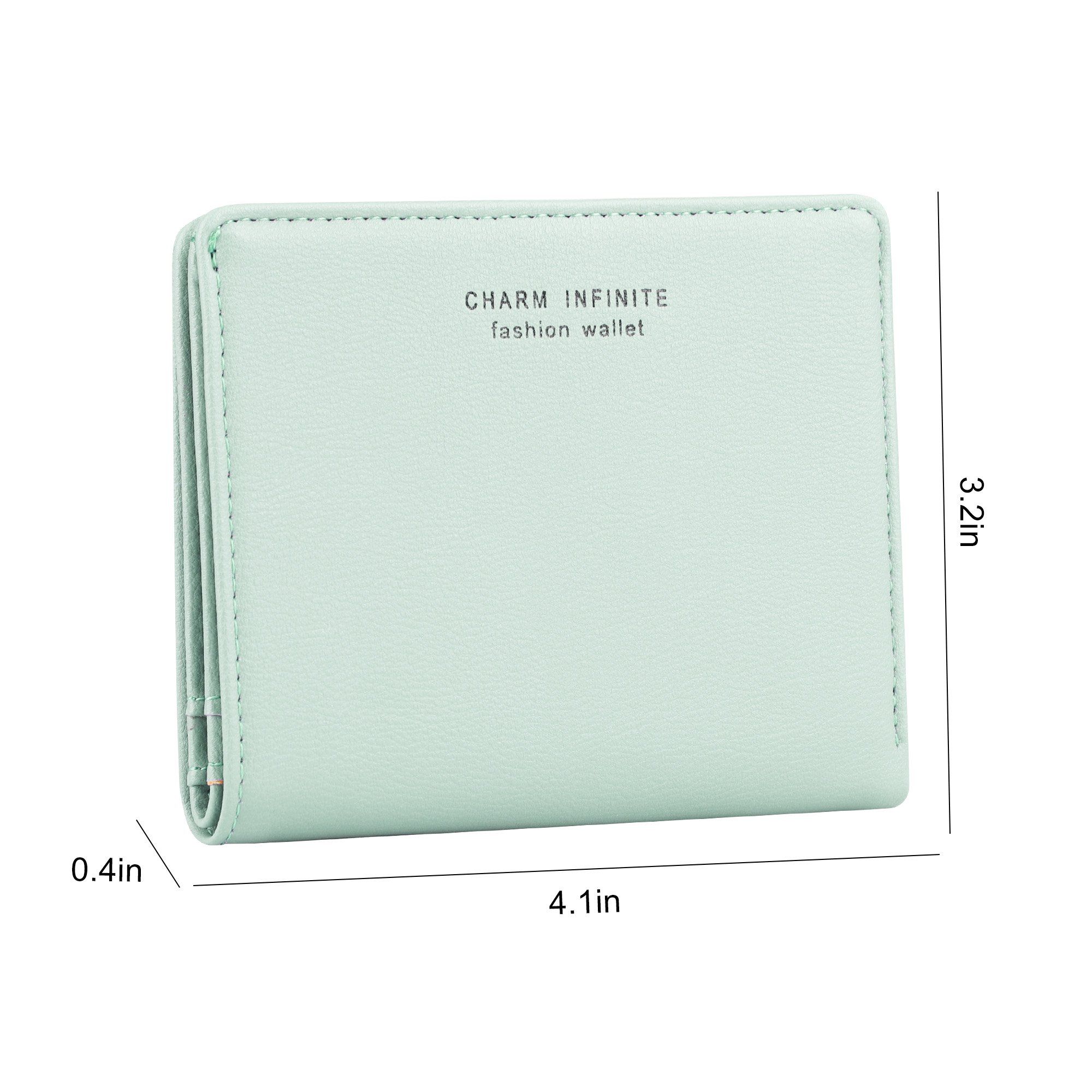 BYLD Womens Wallet, Short Bifold PU Leather Purse, Travel Zipper Pocket, Coin Purse Card Holders Clutch, Pouch Handbag for Female Ladies