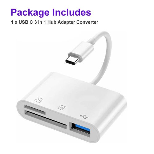 BYLD USB-C Card Reader, 3-in-1 Micro SD Memory Card Reader, Type C to SD Card Reader Adapter 2TB Capacity for MacBook Camera Android Windows Linux and Other Type C Device