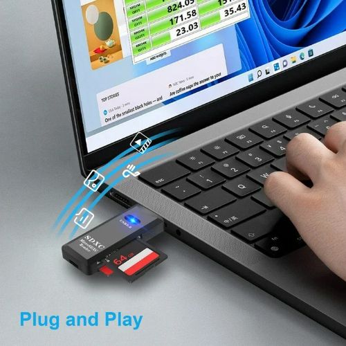 BYLD USB 3.0 Card Reader, TF Card/SD Memory Reader Adapter Supports SD/Micro SD/SDHC/SDXC/MMC, Mini Camera Flash Reader Compatible with Windows, Mac, Linux