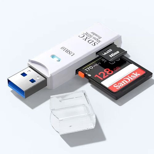 BYLD USB 3.0 Card Reader, TF Card/SD Memory Reader Adapter Supports SD/Micro SD/SDHC/SDXC/MMC, Mini Camera Flash Reader Compatible with Windows, Mac, Linux