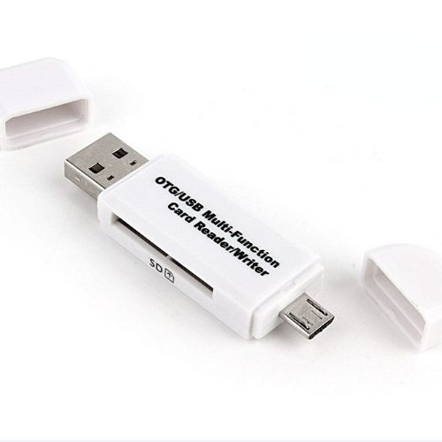 BYLD USB SD Card Reader, Micro USB 2.0 OTG Adapter Memory Card Reader for SD/Micro SD/TF/SDXC/SDHC/MMC/RS-MMC/Microsdhc/Microsdxc, Camera Flash Card Reader Support Windows, Linux, Mac OS, Android