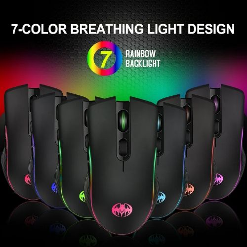 BYLD M06 Wireless Gaming Mouse, Rechargeable Computer Mouse Mice with Rainbow Backlit Lights, 3 DPI Levels, 6 Silent Buttons, USB 2.4GHz Optical Mice for PC Gamer Laptop Desktop Chromebook Mac