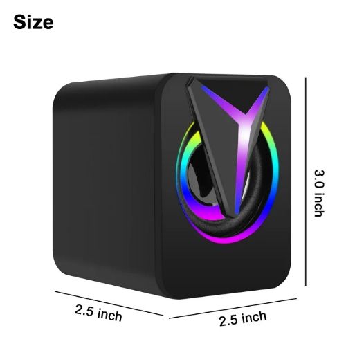 BYLD Computer Speakers for Laptop, 2.0 Stereo Portable RGB Gaming Speaker Wired External Desktop Speaker, Mini USB Powered Speaker for Desktop TV Monitor PC Notebook Tablets