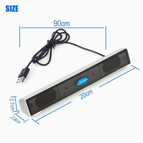 BYLD USB Computer Speakers for Desktop or PC, Mini Clip-on Laptop Sound Bar Stereo Wired PC Speakers for TV Desktop Laptop Tablets Monitor Notebook