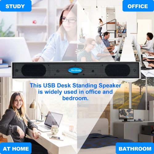 BYLD USB Computer Speakers for Desktop or PC, Mini Clip-on Laptop Sound Bar Stereo Wired PC Speakers for TV Desktop Laptop Tablets Monitor Notebook