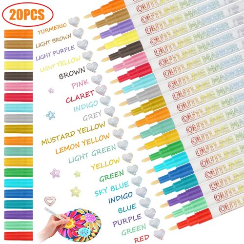 Paint Marker Pens, BYLD Acrylic Paint Markers Pens Set with 20 Colors Paint Markers for Rock Painting, Stone, Fabric, Wood, Canvas, Ceramic, DIY Crafts, Making Art Supplies
