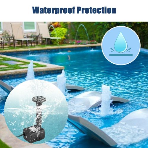 BYLD Solar Fountain Water Pump, Solar Powered Bird Bath Fountain, Submersible Water Pump Kit Solar Panel Kits for Outdoor Pool, Small Pond, Garden Fish Tank, 150-200L/H, 1.2W