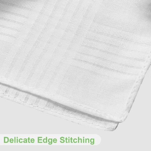 BYLD 24pcs Soft Cotton Handkerchiefs, Men's Classic Stripe Hankies, 15''x15'' (38x38cm) Pocket Square for Gentleman