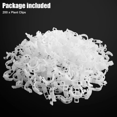 BYLD 200pcs Plant Tomato Clips, Plastic Trellis Clips, Garden Plant Support for Vine, Twine Greenhouse Tomato Veggie Garden Plant Clip, Grow Plants Upright and Make Healthier