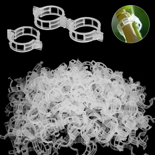 BYLD 100pcs Plant Tomato Clips, Plastic Trellis Clips, Garden Plant Support for Vine, Twine Greenhouse Tomato Veggie Garden Plant Clip, Grow Plants Upright and Make Healthier