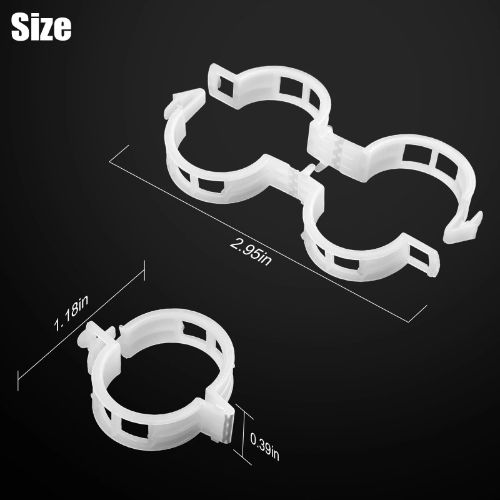 BYLD 100pcs Plant Tomato Clips, Plastic Trellis Clips, Garden Plant Support for Vine, Twine Greenhouse Tomato Veggie Garden Plant Clip, Grow Plants Upright and Make Healthier