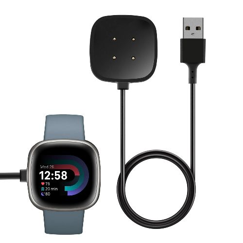 BYLD Charger Cable Fit for Fitbit Sense 2/1, Fitbit Versa 4/3 Smartwatch, Replacement USB Charging Cord Base, Smart Watch Accessories Charger Dock Adapter