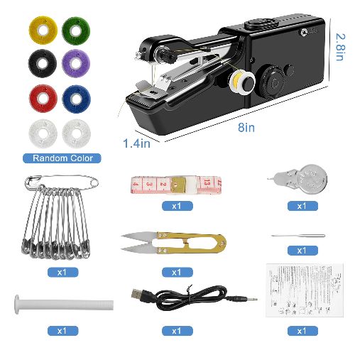 Handheld Sewing Machine, BYLD Cordless Mini Portable Electric Hand Sewing Machine, USB Electric Quick Stitch For Fabric Pet Clothes DIY