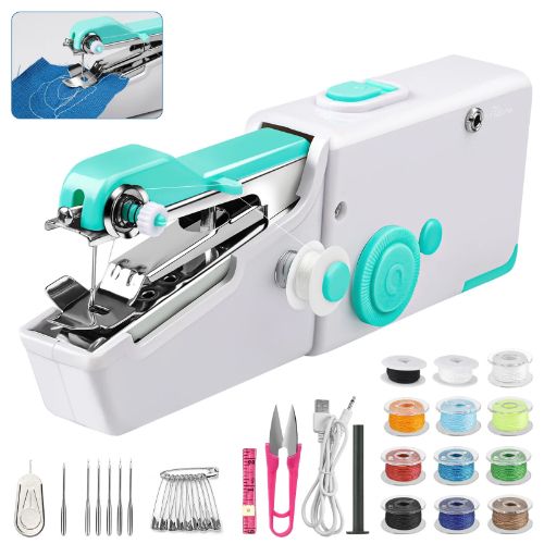 Mini Portable Handheld Sewing Machine, BYLD Quick Electric Stitch with 33pcs Sewing Kit, Needlework Electric Home Quick Repair Tool