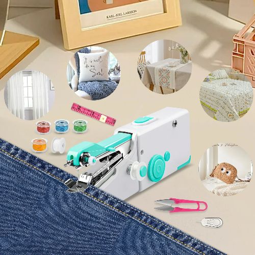 Mini Portable Handheld Sewing Machine, BYLD Quick Electric Stitch with 33pcs Sewing Kit, Needlework Electric Home Quick Repair Tool