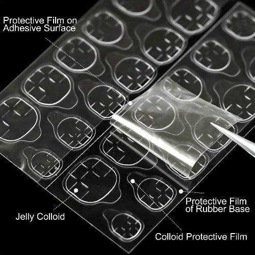10 Sheets Double-side Nail Glue Sticker, BYLD 240pcs Transparent Nails Adhesive Tabs for False Nail Tips, Acrylic Manicure Gel DIY Makeup Tool, Waterproof and Breathable