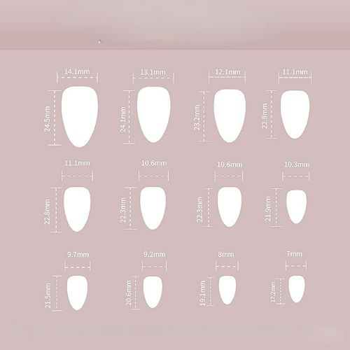 BYLD 24Pcs Reusable False Nail Stickers Set, Almond Medium Length Press on Nails, 3D French Bow Designs Full Cover Fake Nail Tips, Silver Star Sparkling Diamond Mermaid Beads False Nails for Women