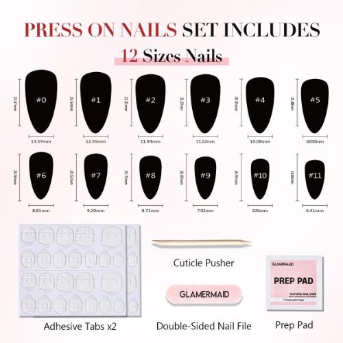 BYLD 24Pcs Reusable Acrylic False Nail Stickers Set, Cherry Red Press on Nails Medium Almond, Handmade Jelly Soft Gel Dark Red Glue on Nails Stiletto, Burgundy Emo Fake Nails Short Oval for Women