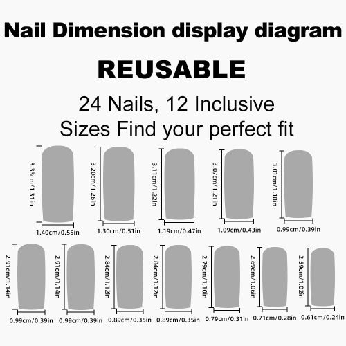 BYLD 24Pcs Reusable False Nail Stickers Set, Press on Nails Almond Medium, Fake Nails Brown Glue on Nails Flower Design, Acrylic Nails 3D Gold Texture Manicure Full Cover Stick for Women