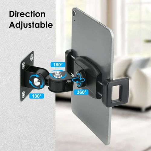 BYLD Universal Phone Tablet Wall Mount Holder, Sturdy Metal Adjustable Tablet Phone Base Stand with 360° Rotation & 180° Tilt Fit for 4.7-12.9" iPhone, Galaxy Tab, Switch