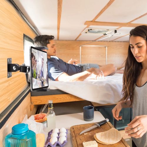BYLD Universal Phone Tablet Wall Mount Holder, Sturdy Metal Adjustable Tablet Phone Base Stand with 360° Rotation & 180° Tilt Fit for 4.7-12.9" iPhone, Galaxy Tab, Switch