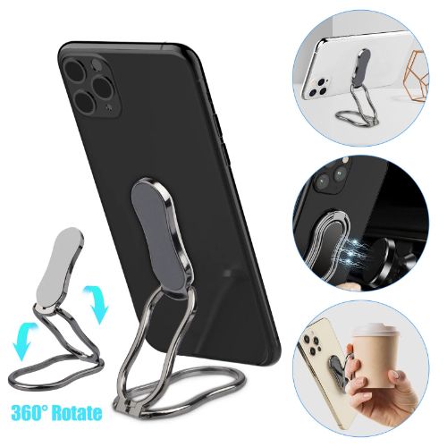 Phone Ring Holder Finger Kickstand, BYLD Foldable Ring Stand, 360° Rotation Ring Cell Phone Back Grip for Magnetic Car Mount Compatible with iPhone 13, Samsung Galaxy, Other Smartphones, Tablets