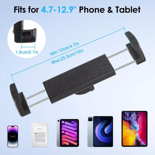 BYLD Car Tablet Mount Holder for Windshield Dashboard, 360° Rotation Suction Cup Car Phone Cradle Stand Fit for 4.7-12.9" iPhone, iPad Mini Air, Samsung Galaxy Tab