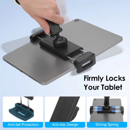 BYLD Car Tablet Mount Holder for Windshield Dashboard, 360° Rotation Suction Cup Car Phone Cradle Stand Fit for 4.7-12.9" iPhone, iPad Mini Air, Samsung Galaxy Tab