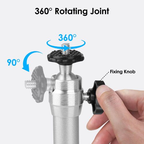 BYLD Universal Projector Wall Ceiling Mount Hanger with 360 Degree Swivel Head for Camera, Home Surveillance System， Most Home and Office Projectors, Silver