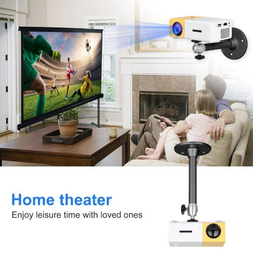 BYLD Universal Projector Wall Ceiling Mount Hanger with 360 Degree Swivel Head for Camera, Home Surveillance System， Most Home and Office Projectors, Silver
