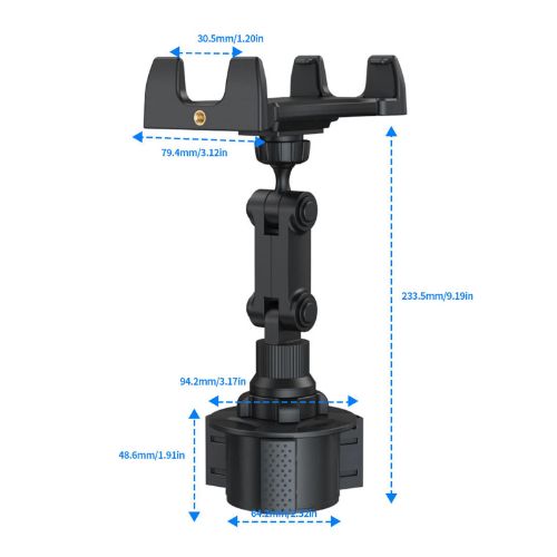 BYLD Car Cup Holder Mount for Phone Tablet, Rotatable Cell Phone Car Cup Cradles Fit for 4.7"-12.9" iPhone iPad Pro Air Mini, Samsung, Galaxy Tab