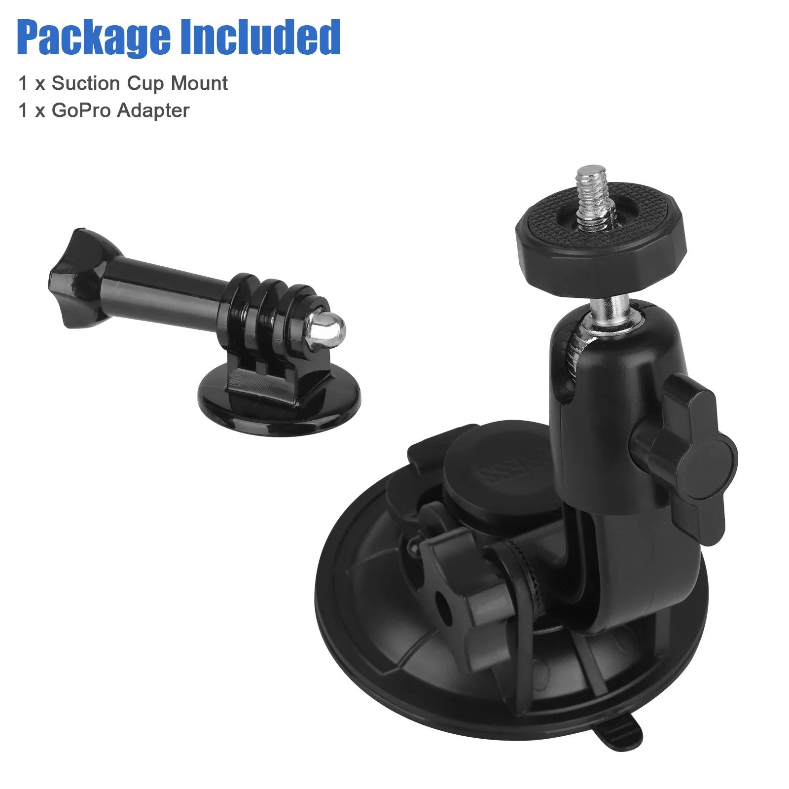 Camera Suction Cup Mount, BYLD Action Camera Holder Adapter for Car Windshield Window, Universal 1/4 Screw Sucker Clamp Compatible with GoPro Hero 10 9 8, SJCAM, Canon, Sony, DSLR, Nikon