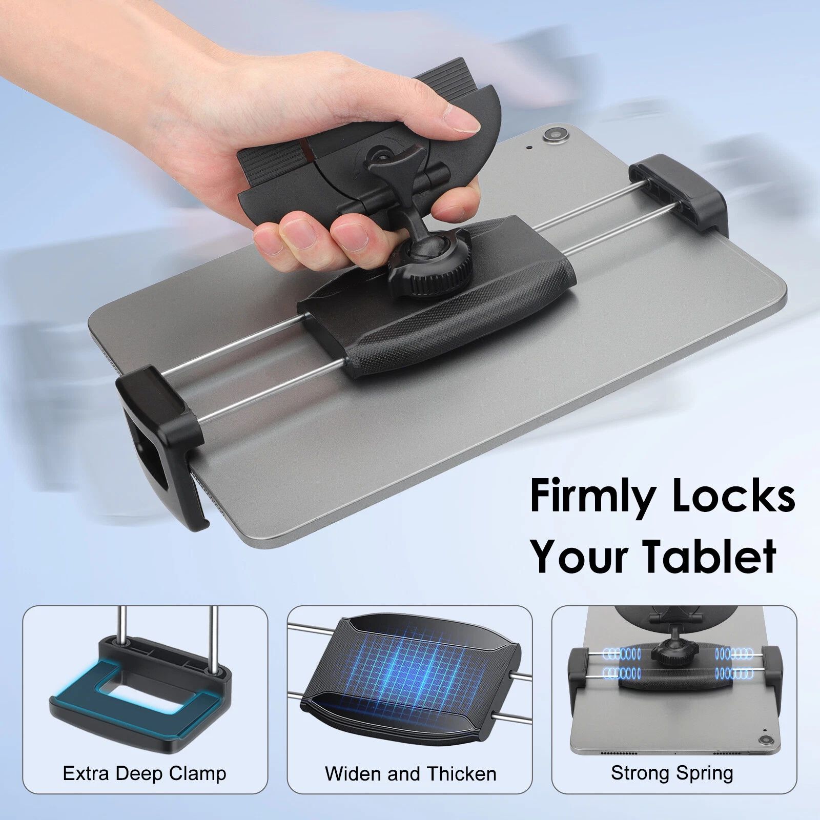 BYLD 2 in 1 CD Slot Tablet Car Mount, Universal 360° Rotation CD Player Car Phone Holder for 4-15 in iPhone Samsung iPad GPS Devices, Black