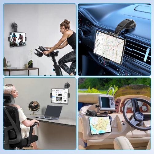 BYLD Car Phone Tablet Holder, Suction Cup Windshield Dashboard Mount Universal 360° Rotation Cellphone Car Truck Cellphone Holder for 4.7-12.9" iPhone iPad Galaxy Tab