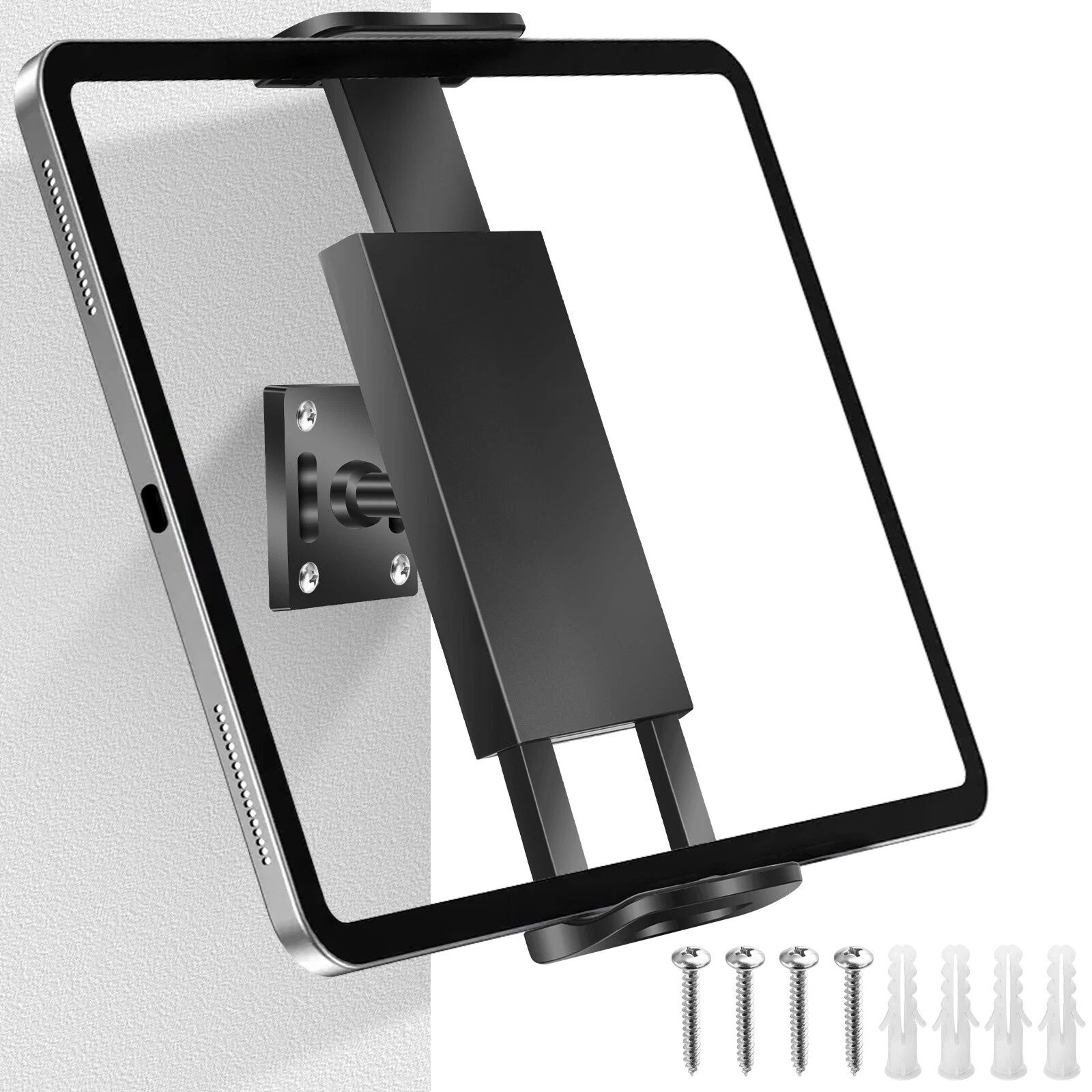 BYLD Tablet Phone Wall Mount Holder 360° Rotating Bracket Universal Cellphone Stand for 4-13" iPad/iPhone/Galaxy Tab/Kindle