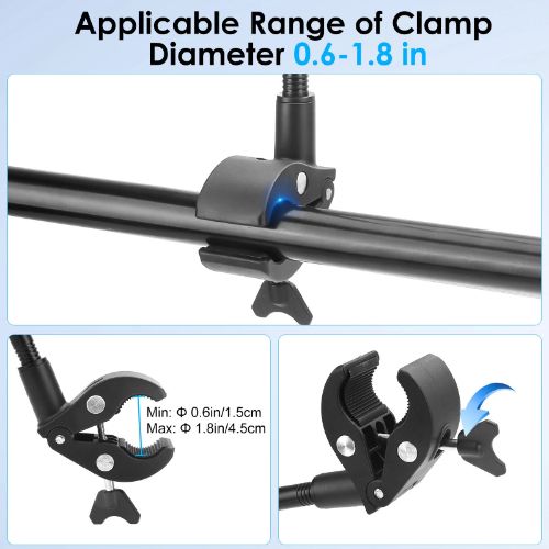 BYLD 360° Rotation Magnetic Phone Mount, Bike Stroller Phone Holder, Gooseneck Wheelchair Boat Shopping Cart Mount, Pole Bar Tube Handlebar Clamp for All 4-7" Smartphone, iPhone 16 15, Galaxy S24