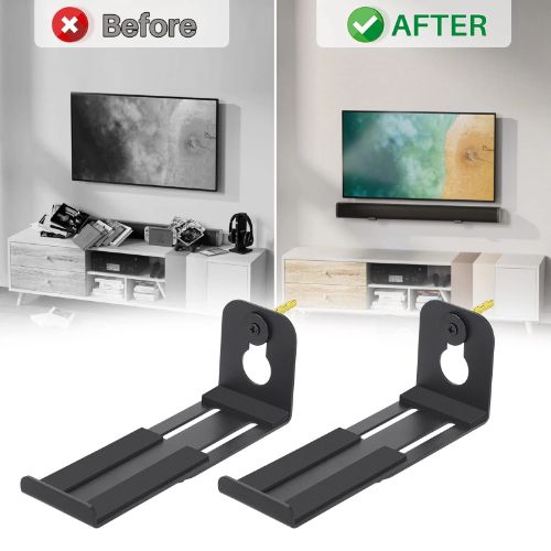 BYLD Sound Bar Mounts Under TV, Soundbar Bracket Universal Speaker Wall Mount Shelf Adjust 3.4" to 5.8" for Samsung, Vizio, Lg, Sony, JBL, Bose and More Soundbar Mount Bracket with Hardware Kit