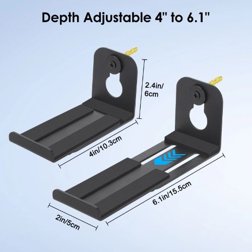BYLD Sound Bar Mounts Under TV, Soundbar Bracket Universal Speaker Wall Mount Shelf Adjust 3.4" to 5.8" for Samsung, Vizio, Lg, Sony, JBL, Bose and More Soundbar Mount Bracket with Hardware Kit