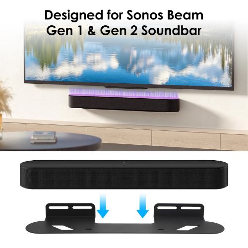 BYLD Soundbar Mount for Sonos Beam, Wall Mount Bracket Compatible with Gen 1 & Gen 2, Sonos Beam Sound Bar Mounting Bracket Under TV, Includes All Necessary Mounting Hardware, Mounts Bracket