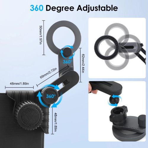 BYLD Magnetic Car Phone Mount for Tesla Model 3/Y/Cybertruck Screen, 360° Adjustable Cell Phone Holder for MagSafe iPhone 16 Pro Max 15 14 Android Phones