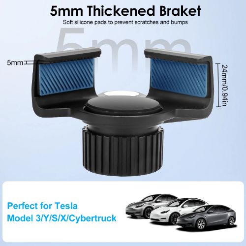 BYLD Magnetic Car Phone Mount for Tesla Model 3/Y/Cybertruck Screen, 360° Adjustable Cell Phone Holder for MagSafe iPhone 16 Pro Max 15 14 Android Phones