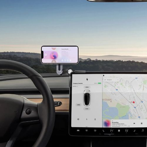 BYLD Magnetic Car Phone Mount for Tesla Model 3/Y/Cybertruck Screen, 360° Adjustable Cell Phone Holder for MagSafe iPhone 16 Pro Max 15 14 Android Phones