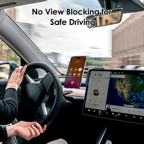 BYLD Magnetic Car Phone Mount for Tesla Model 3/Y/Cybertruck Screen, 360° Adjustable Cell Phone Holder for MagSafe iPhone 16 Pro Max 15 14 Android Phones