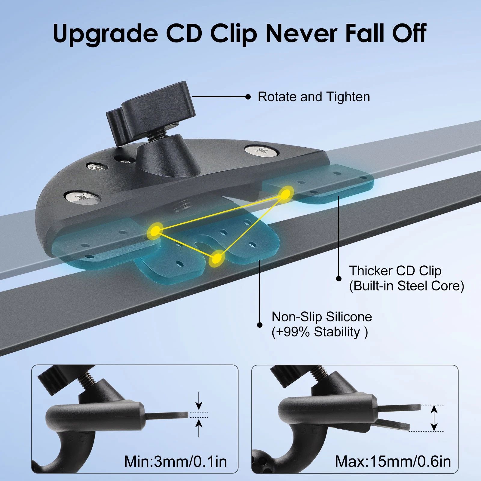 BYLD Car CD Slot Tablet Mount, 360° Rotation Universal Adjust Car CD Slot Tablet/Phone Mount Holder for 8-10" iPad/Galaxy Tab