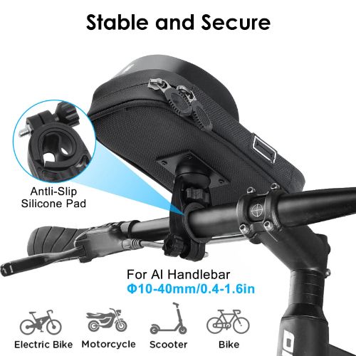 BYLD 360° Rotation Motorcycle Bicycle Bike Handlebar Cell Phone Mount Holder, Waterproof Cycling Front Tube Frame Phone Bag, MTB Phone Bag Case Holder