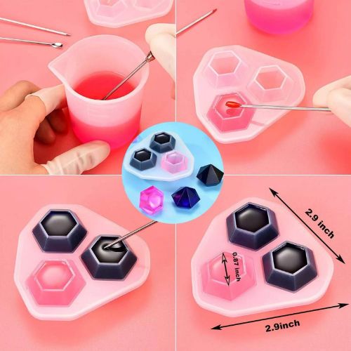 BYLD 229Pcs DIY Jewelry Silicone Casting Molds Tools Set, Different Shapes Silicone Resin Ring Jewelry Resin Casting Mold for DIY Rings, Earrings, Necklace Pendants, Keyrings, Crafts, Decorations