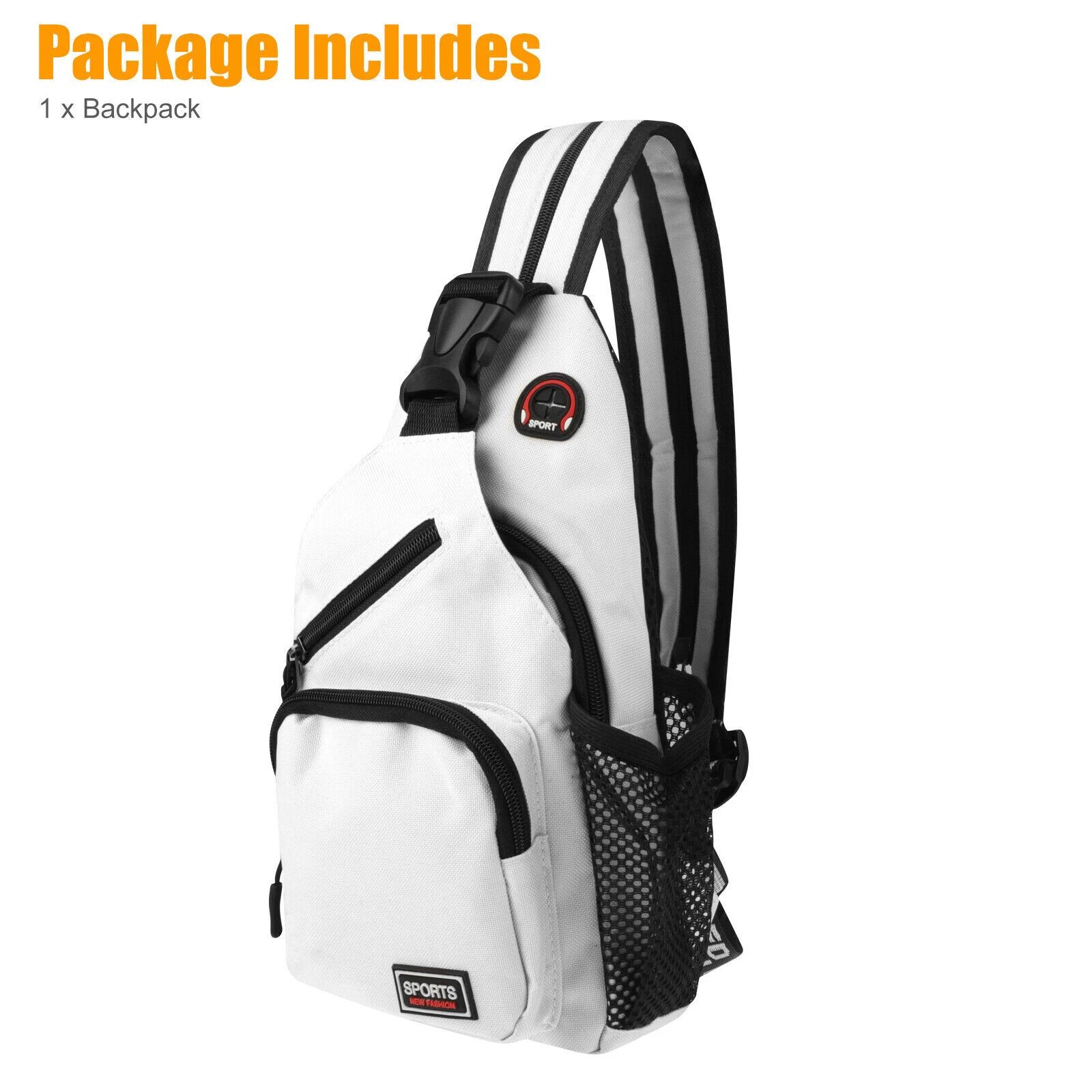 BYLD Men Women Waterproof Crossbody Bag Sling Shoulder Chest Pack Travel Sports Fitness Backpack, Large Capacity Functional Messenger Bag for Outdoor